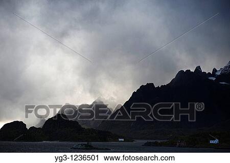 Storymy weather over Raftsundet straight between Lofoten and Vester? len islands, Norway View Large Photo Image Stock Image - Storymy weather over Raftsundet straight between Lofoten and Vester? len islands, Norway. Fotosearch