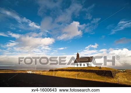 Strandarkirkja South Iceland coast Iceland View Large Photo Image Stock Image - Strandarkirkja South Iceland coast Iceland. Fotosearch
