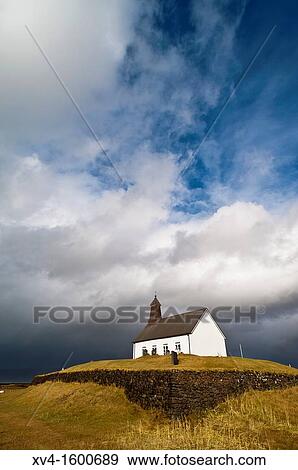 Strandarkirkja South Iceland coast Iceland View Large Photo Image Stock Photo - Strandarkirkja South Iceland coast Iceland. Fotosearch