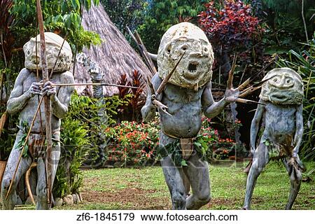 Stock Photo - Strange Mudmen Tribe in Mt Hagen, Papua New Guinea. Fotosearch