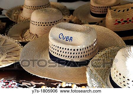 Straw hats in Cuba View Large Photo Image Stock Photograph - Straw hats in Cuba. Fotosearch
