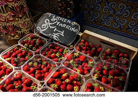 Strawberries in the central market, Valencia, Spain View Large Photo Image Stock Photography - Strawberries in the central market, Valencia, Spain. Fotosearch