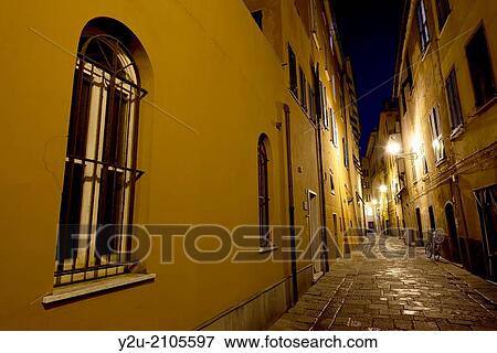 Street alley by night in sestri levante - cinque terre in liguria italy. View Large Photo Image Stock Photo - Street alley by night in sestri levante - cinque terre in liguria italy.. Fotosearch