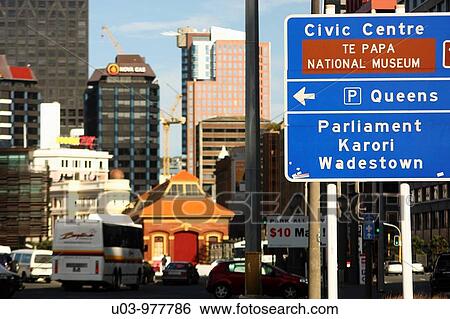 Street and buildings in Wellington, New Zealand View Large Photo Image Stock Photograph - Street and buildings in Wellington, New Zealand. Fotosearch