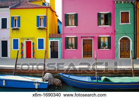 Street and houses Burano island Venice, Italy View Large Photo Image Stock Image - Street and houses Burano island Venice, Italy. Fotosearch