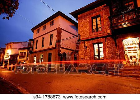 Stock Image - Street Antonio Lopez in Comillas, Cantabria, Spain. Fotosearch