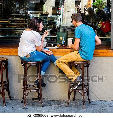 Street cafe scene, Barcelona. View Large Photo Image Stock Photo - Street cafe scene, Barcelona.. Fotosearch