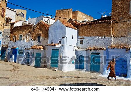 Street, Chefchaouen Rif region, Morocco. View Large Photo Image Stock Photo - Street, Chefchaouen Rif region, Morocco.. Fotosearch