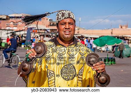 Street Entertainer, Jemaa el-Fna Square, Marrakech, Morocco. View Large Photo Image Stock Image - Street Entertainer, Jemaa el-Fna Square, Marrakech, Morocco.. Fotosearch