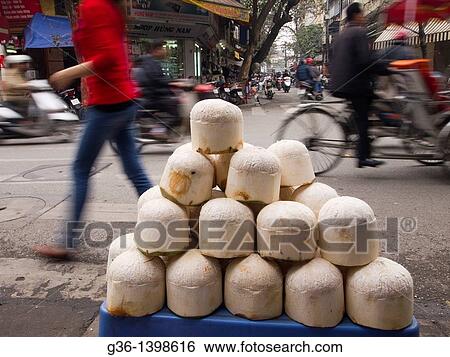 Stock Photograph - Street food stall in Hanoi, Vietnam. Fotosearch