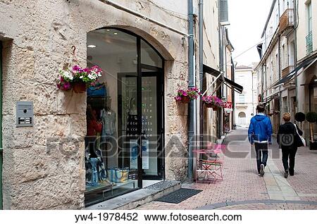 Stock Image - Street in Nimes, France.. Fotosearch