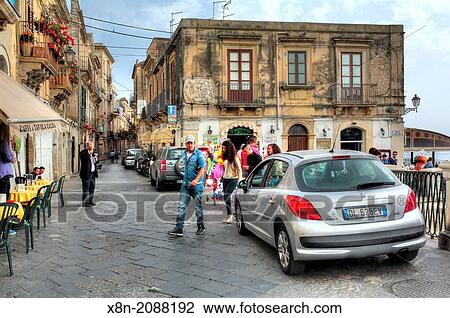 Street in old town, Ortygia, Syracuse, Sicily, Italy. View Large Photo Image Stock Image - Street in old town, Ortygia, Syracuse, Sicily, Italy.. Fotosearch