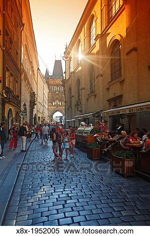 Street in Stare Mesto District, Prague, Czech Republic. View Large Photo Image Stock Photography - Street in Stare Mesto District, Prague, Czech Republic.. Fotosearch
