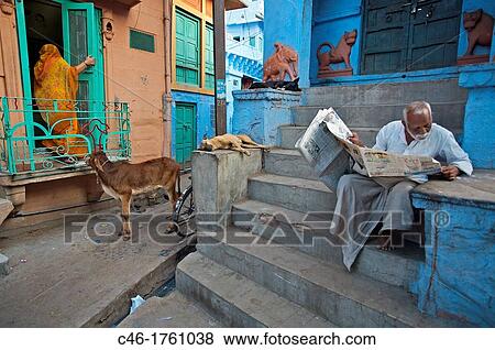 Street Jodhpur Rajasthan India. View Large Photo Image Stock Photo - Street Jodhpur Rajasthan India.. Fotosearch