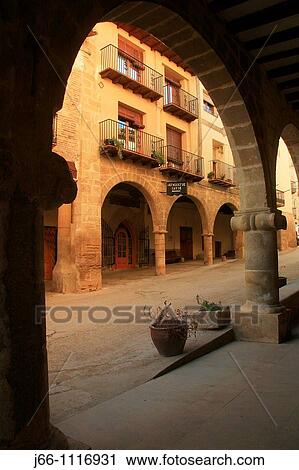 Stock Image - Street, La Fresneda, Matarraa, Teruel province, Aragon, Spain. Fotosearch