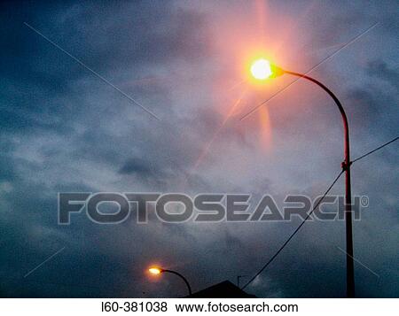 Stock Photo - Street lamp at evening. Fotosearch