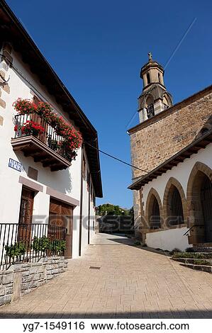 Street of Alcoz, Ultzama, Navarra, Spain View Large Photo Image Stock Photograph - Street of Alcoz, Ultzama, Navarra, Spain. Fotosearch