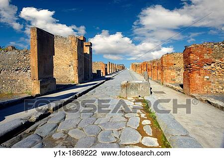 Street of Pompeii archaeological site View Large Photo Image Stock Image - Street of Pompeii archaeological site. Fotosearch