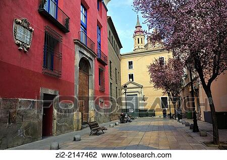 Street on historical downtown. Zaragoza, Spain View Large Photo Image Stock Image - Street on historical downtown. Zaragoza, Spain. Fotosearch