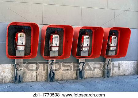 Street phone boxes Trieste Italy Europe View Large Photo Image Stock Photo - Street phone boxes Trieste Italy Europe. Fotosearch