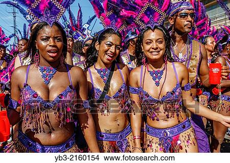 Street Procession During The Annual Carnival, Port of Spain, Trinidad. View Large Photo Image Picture - Street Procession During The Annual Carnival, Port of Spain, Trinidad.. Fotosearch