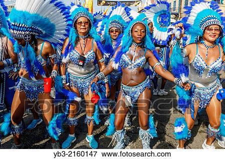 Street Procession During The Annual Carnival, Port of Spain, Trinidad. View Large Photo Image Stock Photo - Street Procession During The Annual Carnival, Port of Spain, Trinidad.. Fotosearch