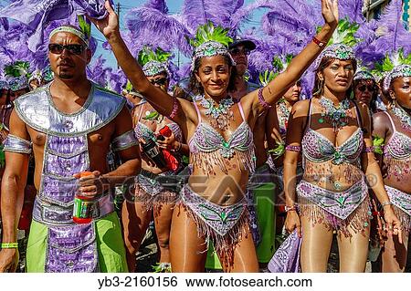 Street Procession During The Annual Carnival, Port of Spain, Trinidad. View Large Photo Image Stock Photograph - Street Procession During The Annual Carnival, Port of Spain, Trinidad.. Fotosearch