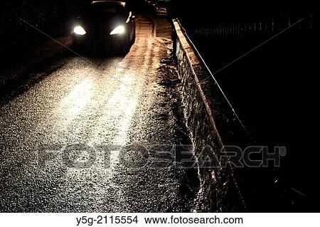 street scene at night in wales great britain uk View Large Photo Image Picture - street scene at night in wales great britain uk. Fotosearch