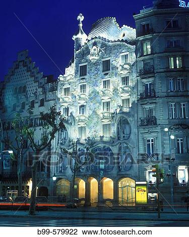 Street scene, Casa batlo, Barcelona, Catalunya, Spain. View Large Photo Image Stock Image - Street scene, Casa batlo, Barcelona, Catalunya, Spain.. Fotosearch