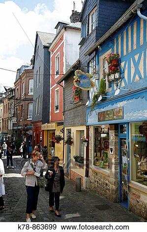 street scene in Honfleur, Normandy, France View Large Photo Image Stock Photo - street scene in Honfleur, Normandy, France. Fotosearch