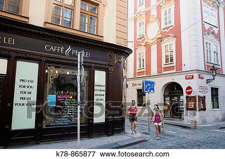 Street scene in Stare Mesto, Prague, Czech Republic View Large Photo Image Stock Photo - Street scene in Stare Mesto, Prague, Czech Republic. Fotosearch