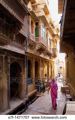 Stock Photo - Street scene, Jaisalmer, Rajasthan, India. Fotosearch