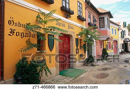 Street scene. Szentendre. Hungary. View Large Photo Image Stock Photograph - Street scene. Szentendre. Hungary.. Fotosearch