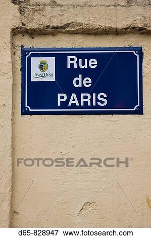 Street sign for Rue de Paris, Saint-Denis, Reunion island, France View Large Photo Image Stock Photo - Street sign for Rue de Paris, Saint-Denis, Reunion island, France. Fotosearch