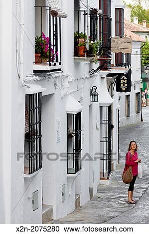 Street view. Town of Grazalema, Natural Park of Sierra de Grazalema. Ruta de los Pueblos Blancos. CBdiz. Andalucia. Spain. View Large Photo Image Stock Image - Street view. Town of Grazalema, Natural Park of Sierra de Grazalema. Ruta de los Pueblos Blancos. CBdiz. Andalucia. Spain.. Fotosearch
