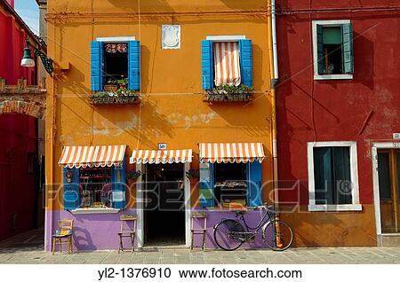 Streets and canals of Burano island - Venice - Italy View Large Photo Image Stock Image - Streets and canals of Burano island - Venice - Italy. Fotosearch