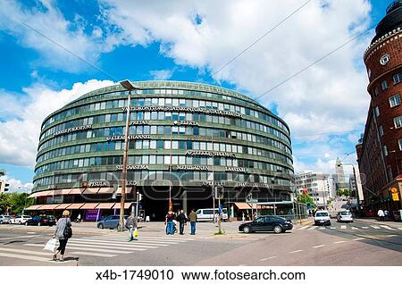 Streets around Ympyr? talo the Circle House 1968 at Hakaniementori square Hakaniemi district Helsinki Finland Europe View Large Photo Image Stock Image - Streets around Ympyr? talo the Circle House 1968 at Hakaniementori square Hakaniemi district Helsinki Finland Europe. Fotosearch