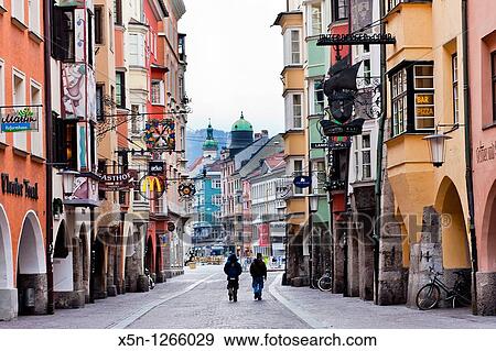 Streets of Innsbruck, Austria View Large Photo Image Stock Photo - Streets of Innsbruck, Austria. Fotosearch