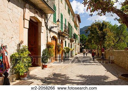 Streets of Valldemossa, Mallorca. View Large Photo Image Stock Photograph - Streets of Valldemossa, Mallorca.. Fotosearch