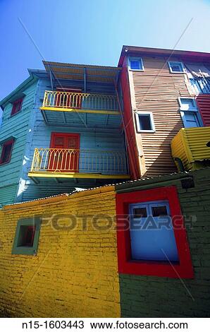Streetscape of La Boca, Buenos Aires, Argentina View Large Photo Image Stock Image - Streetscape of La Boca, Buenos Aires, Argentina. Fotosearch