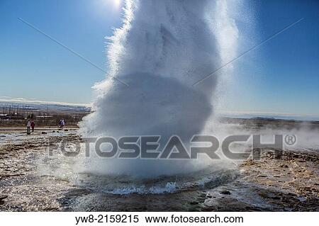 Strokkur geyser erupting, Iceland. View Large Photo Image Stock Photography - Strokkur geyser erupting, Iceland.. Fotosearch