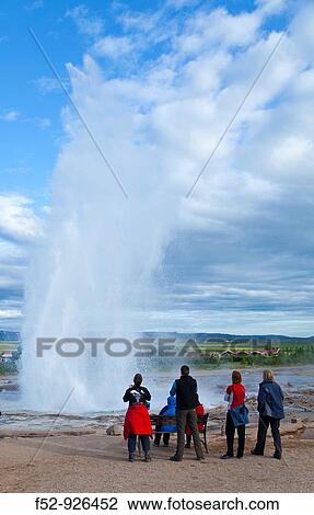 Strokkur geyser, Geysir area, Iceland View Large Photo Image Stock Image - Strokkur geyser, Geysir area, Iceland. Fotosearch