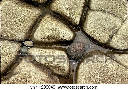 Stock Photo - Strong geometric pattern in seaside rocks. Fotosearch