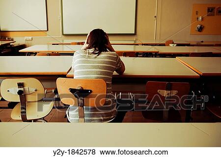 Stock Photo - Student with problems in a break. Fotosearch