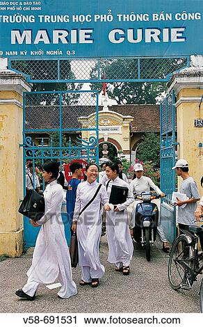 Students coming out college marie curie, Saigon, Vietnam View Large Photo Image Stock Image - Students coming out college marie curie, Saigon, Vietnam. Fotosearch
