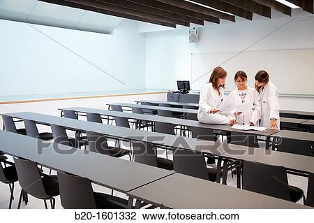 Stock Image - Students in classroom training Tecnun, School of Engineering of San Sebastian, University of Navarra, Donostia, Gipuzkoa, Basque Country, Spain. Fotosearch