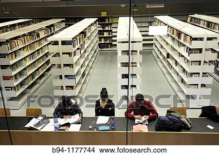 Students in the library of the Barcelona University. Montalegre street. Ciutat vella district. Barcelona. Catalonia. Spain. View Large Photo Image Picture - Students in the library of the Barcelona University. Montalegre street. Ciutat vella district. Barcelona. Catalonia. Spain.. Fotosearch