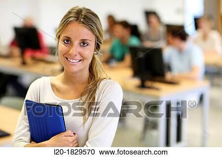 Stock Image - Students, School of Business, UPV, EHU, University of Basque Country, San Sebastian, Donostia, Gipuzkoa, Basque Country, Spain. Fotosearch