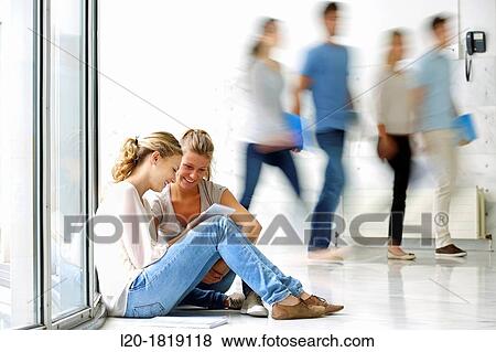 Stock Photo - Students, School of Business, UPV, EHU, University of Basque Country, San Sebastian, Donostia, Gipuzkoa, Basque Country, Spain. Fotosearch