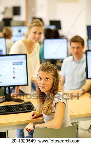 Stock Photo - Students, School of Business, UPV, EHU, University of Basque Country, San Sebastian, Donostia, Gipuzkoa, Basque Country, Spain. Fotosearch